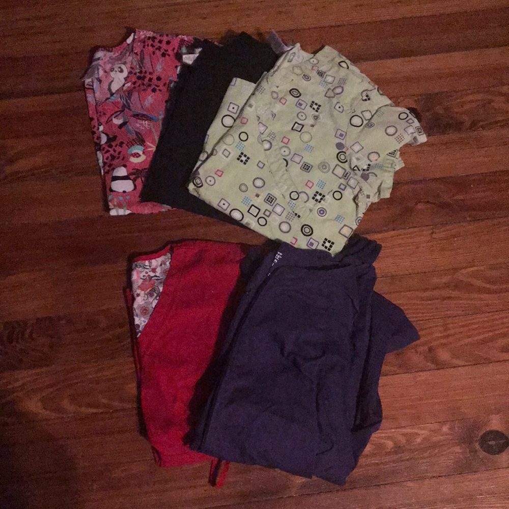 Lot of 5 scrub tops